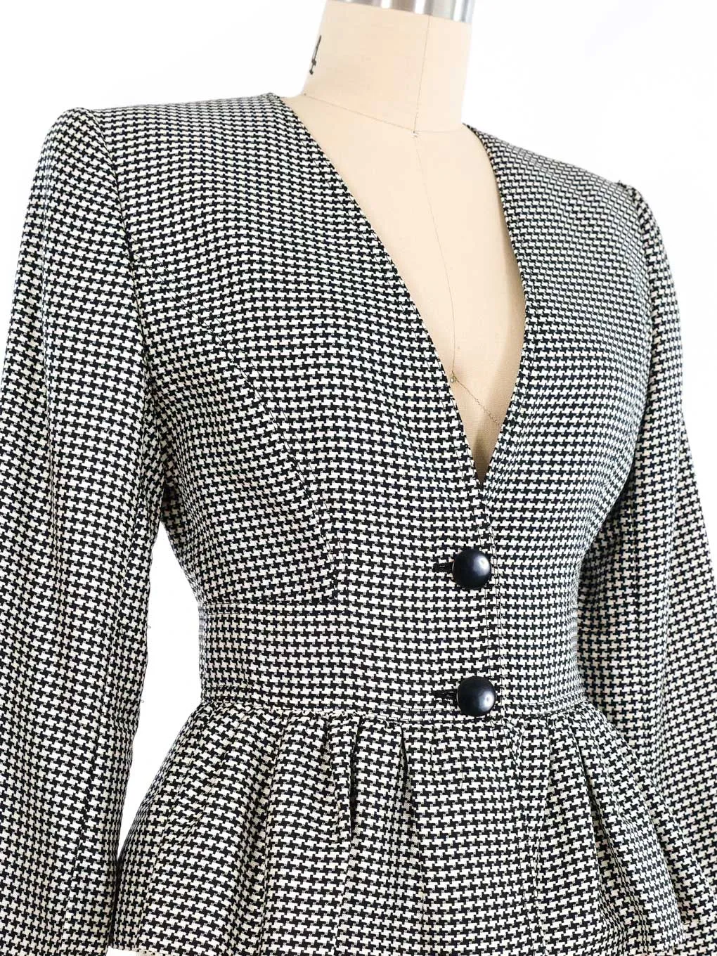 Valentino Houndstooth Peplum Jacket