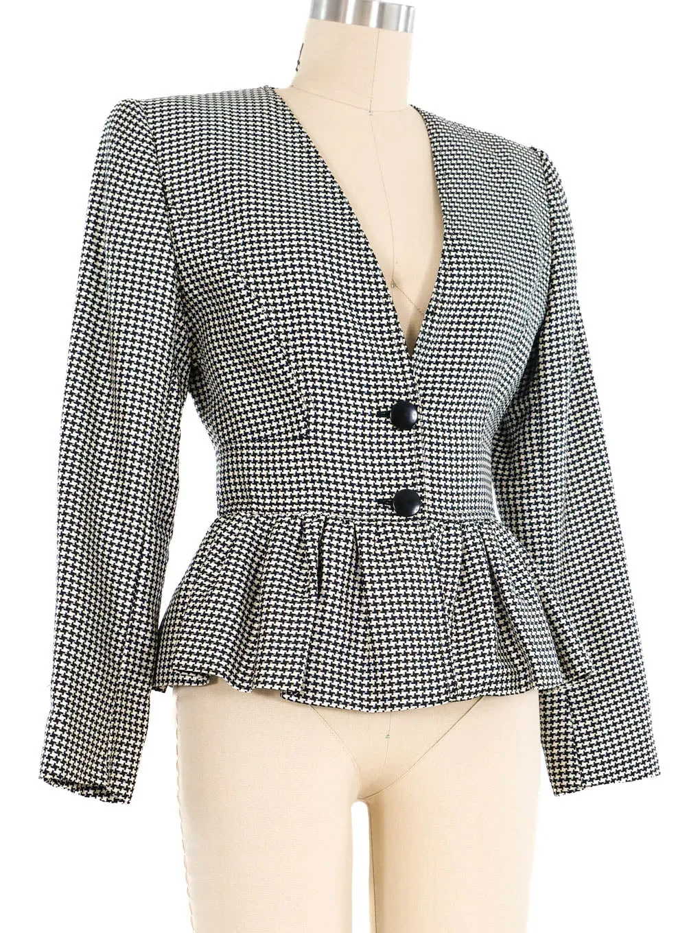 Valentino Houndstooth Peplum Jacket