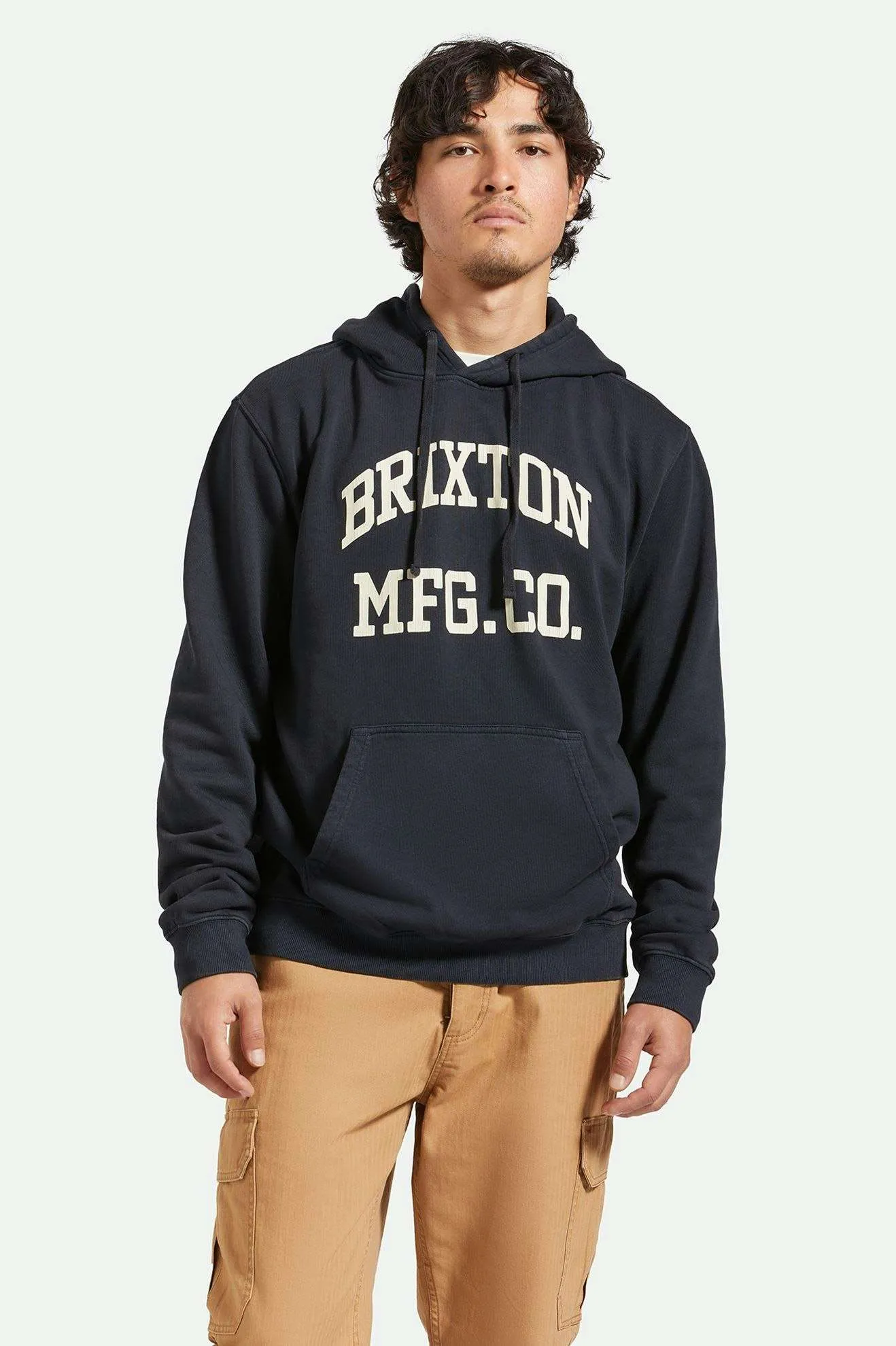 Varsity Broken In Hoodie - Black Worn Wash