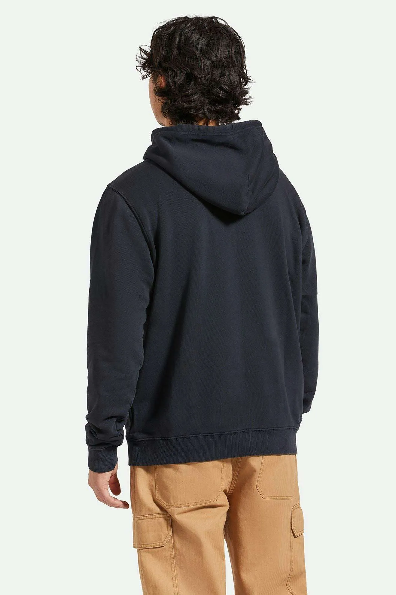 Varsity Broken In Hoodie - Black Worn Wash