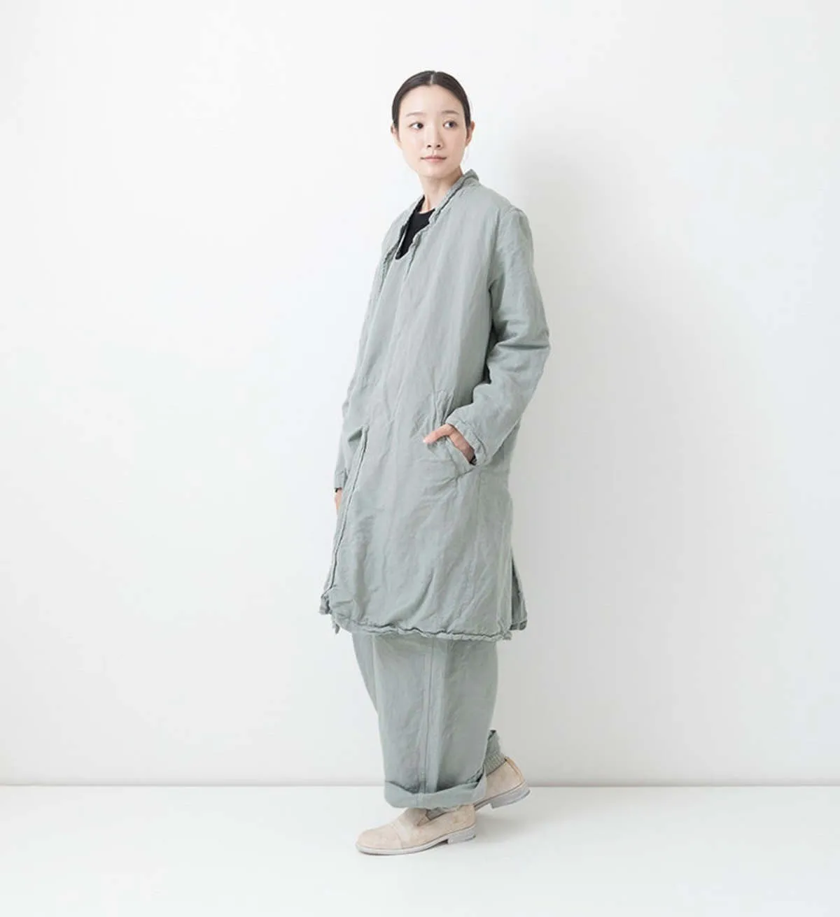 Washed-out Coat - Sage Grey