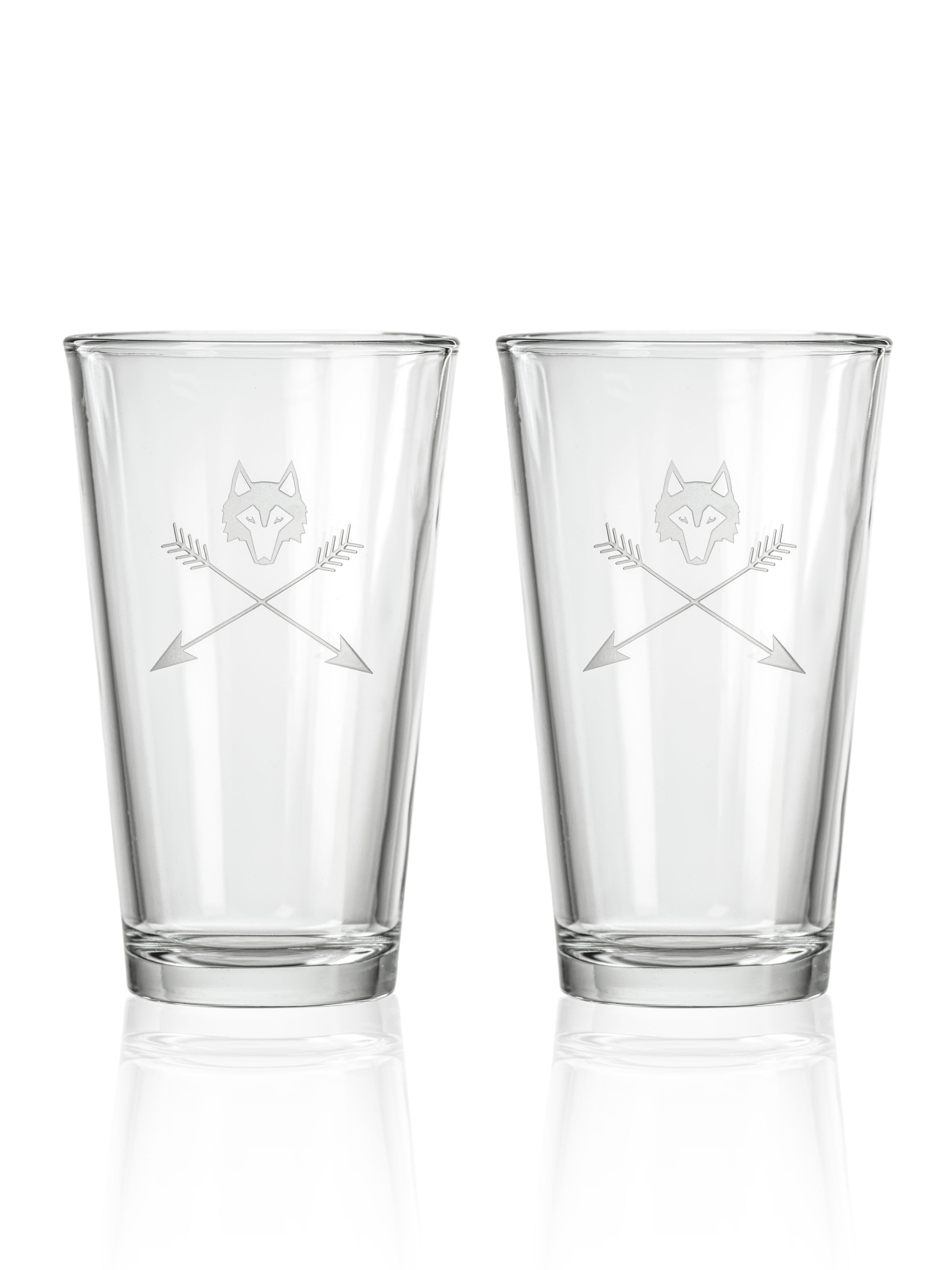 Wolf and Arrows Pint Glass Set