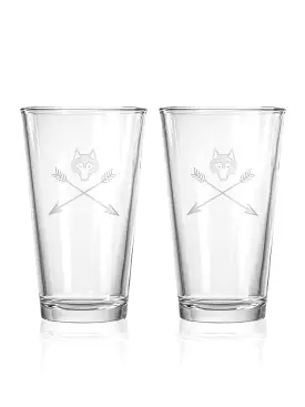 Wolf and Arrows Pint Glass Set