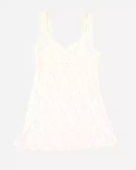 Woman's Cream Lace Slip Dress  - M