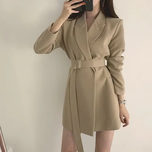 Women's Blazer Long Sleeve Blazers Button Elegant Formal Solid Color