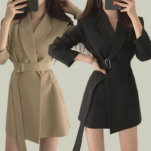 Women's Blazer Long Sleeve Blazers Button Elegant Formal Solid Color