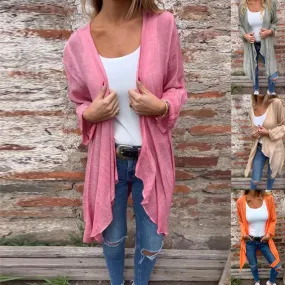 Women's Cardigan Long Sleeve Sweaters & Cardigans Casual Solid Color