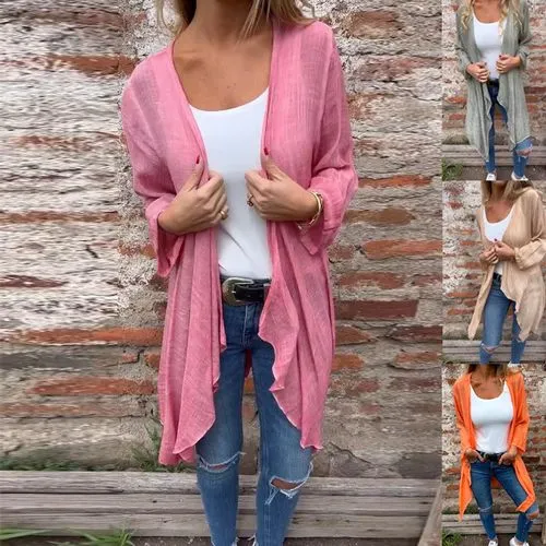 Women's Cardigan Long Sleeve Sweaters & Cardigans Casual Solid Color