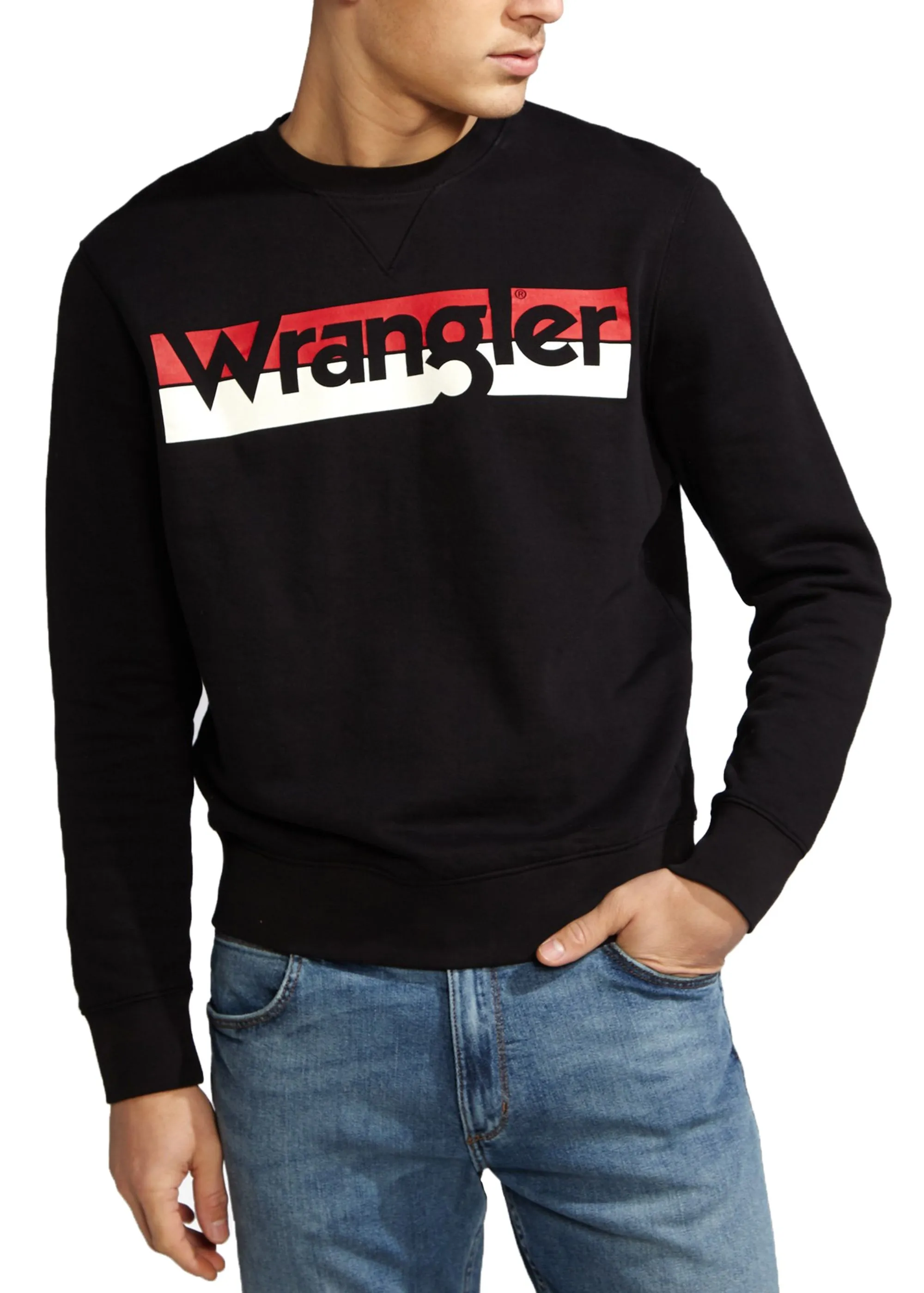 Wrangler Retro Logo Crew Neck Sweatshirt Black